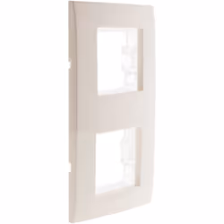 Plaque de finition double avec 2 supports. Couleur : blanc Fixation à vis ou à griffes (fournies) Certifié NF Installation ve ...