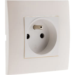 Zenitech - Prise 2P+T connexion auto - monté - Blanc - Simplea