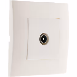 Prise TV monté module large - Blanc Prise TV Ø9,52mm. Couleur: blanc. Fixation à vis ou à griffes. Certifié CE. Existe en cou ...