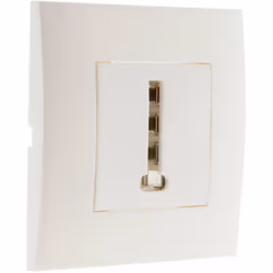 Prise TEL. 8 plots monté module large Blanc Prise téléphonique 8 plots. Couleur:blanc. Fixation à vis ou à griffes. Certifié  ...