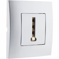 Prise TEL. 8 plots monté module large Gris Prise téléphonique 8 plots. Couleur: silver (gris). Fixation à vis ou à griffes. C ...