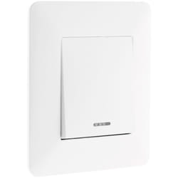 Zenitech - Interrupteur poussoir à voyant 10A - Blanc - Artezo