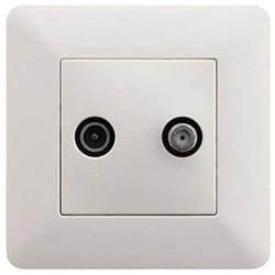 Prise TV/SAT Double Blanc Artezo