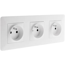 Zenitech - Prise 16A Blanc Triple - Artezo