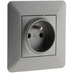 Zenitech - Prise 2P+T 16A Titanium - Artezo