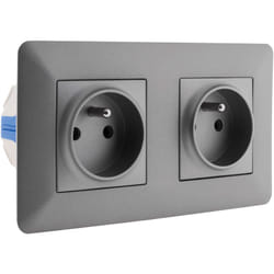 Zenitech - Prise double 2P+T Titanium - Artezo