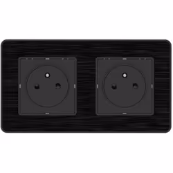 Prise 2P+T 16A - Easy Eject – complet - métal noir brossé – gamme Kouro - Zenitech Modèle : prise encastrable 2P+T 16A Marque ...