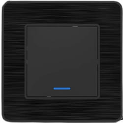 Zenitech - Interrupteur simple complet va et vient à voyant 10A - métal Noir brossé - Kouro