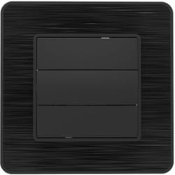 Zenitech - Interrupteur simple commande volets roulants 10A - métal Noir brossé - Kouro
