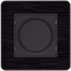 Variateur rotatif complet compatible LED 16A - métal noir brossé - gamme Kouro - Zenitech Modèle : variateur rotatif compatib ...