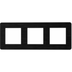 Zenitech - Plaque de finition triple - métal Noir - Kouro