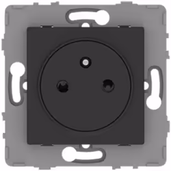 Prise simple 2P+T 16A - à composer - métal noir brossé - gamme Kouro - Zenitech Type de produit : prise simple encastrable 2P ...