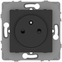 Prise simple 2P+T 16A - à composer - métal Noir brossé - Kouro Zenitech