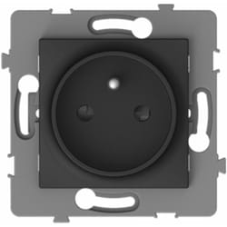 Prise simple 2P+T encastrable - à composer - métal Noir brossé - Kouro Zenitech