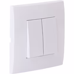 Caractéristiques du double va et vient + plaque décorative Kalya - blanc - Zenitech : Modèle : double va et vient à encastrer ...