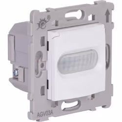 Caractéristiques de l'interrupteur automatique encastré + détecteur de mouvement Kalya - blanc et argent - Zenitech : Modèle  ...
