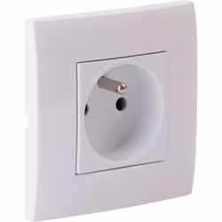 Caractéristiques de la prise Schuko avec terre + plaque de finition Kalya - IP20 - Zenitech : Modèle : prise Schuko avec terr ...