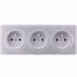 Caractéristiques de la triple prise Schuko en saillie avec terre - argent - Zenitech : Modèle : triple prise Schuko Couleur(s ...