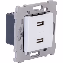 Prise encastrée de 2 USB A Kalya - Blanc - Zenitech