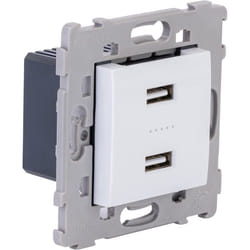 Prise encastrée de 2 USB A Kalya - Blanc - Zenitech