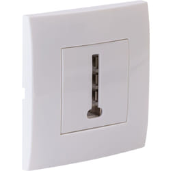 Zenitech - Prise téléphone encastrée + plaque de finition Kalya - Blanc