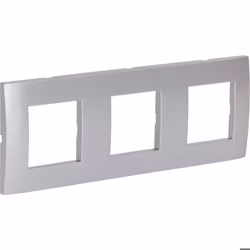 Plaque de finition triple - ZENITECH - Kalya - Argent - 3 postes - Intérieur