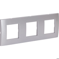 Plaque de finition triple - ZENITECH - Kalya - Argent - 3 postes - Intérieur