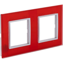Plaque de finition double en verre Kalya - Rouge - Zenitech