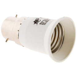 Adaptateur de douille pour ampoules - fiche mâle B22 vers fiche femelle E27 - Blanc Zenitech