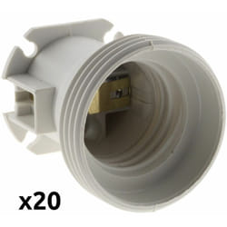 Zenitech - Lot 20 douilles de chantier E27 - Blanc