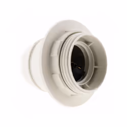 Douille E27 thermoplastique - ZENITECH - bague simple blanc - norme CE