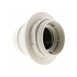 Douille E27 thermoplastique - ZENITECH - bague simple blanc - norme CE