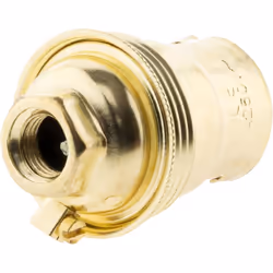Douille B22 Acier laitonné simple bague borne de terre Douille pour culot B22 en acier laitonné avec bague simple et borne de ...