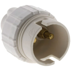 Zenitech - 3 douilles B22 en nylon avec 1 bague - Blanc