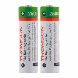 Pack 2 piles rechargeables HR06 AA 2500 mAh - Thomson