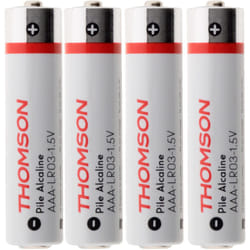 Pack de 4 piles alcalines LR03 aaa 1,5V Thomson