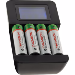 Chargeur de piles sur secteur compatible AA et AAA - Thomson Ne jetez plus vos piles ! Rechargez les rapidement grâce à ce ch ...