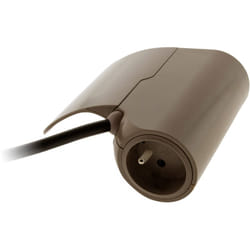 Thomson - Multiprise pour canapé 1 prise 2P+T 16A + 2 usb - Marron