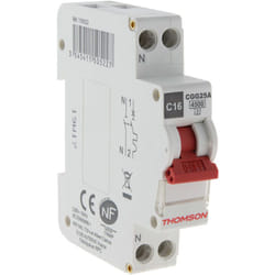 Thomson - Disjoncteur à vis ph+n - 16A nf - Pouvoir de coupure 4,5KA