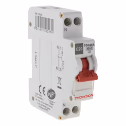 Disjoncteur à vis PH+N - 20A NF - Pouvoir de coupure 45KA - Thomson