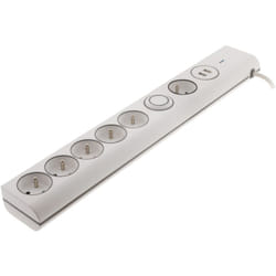 Multiprise parafoudre 6 prises 16A + 2 USB - Blanc - Thomson