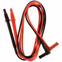 Lot de 2 cordons pointe de touche avec fiche coudée pour multimètre : 1 rouge + 1 noir . Diamètre 4mm . Intensité admissible  ...