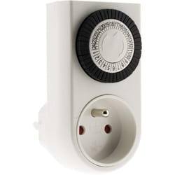 Programmateur mini journalier mécanique avec interrupteur à voyant - Blanc Otio