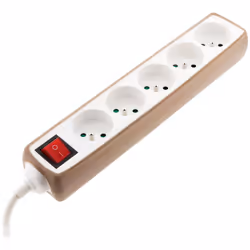 Multiprise 5 prises 16A 2P+T avec interrupteur et housse taupe - Zenitech Cette multiprise design et colorée est dotée d'une  ...