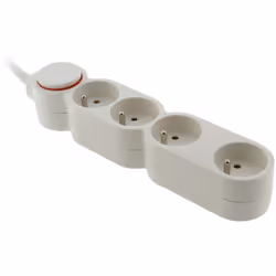 Bloc Home 4 prises 16A 2P+T avec interrupteur et fiche extraplate - Blanc Ce bloc multiprise est idéal pour brancher tous vos ...