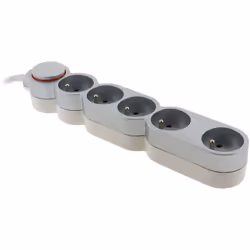 Bloc Home 5 prises 16A 2P+T avec interrupteur et fiche extraplate - Silver Ce bloc multiprise est idéal pour brancher tous vo ...
