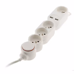 Bloc Home 6 prises interrupteur + fiche extraplate - Zenitech