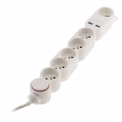 Bloc Home 8 prises interrupteur + fiche extraplate - Zenitech