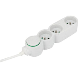 Zenitech - Bloc multiprises écoresponsable 3 prises 2P+T Home Green - Blanc