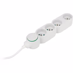 Bloc multiprise écoresponsable 4 prises 2P+T Home Green - Blanc - Zenitech Boîtier fabriqué à partir de 80% de plastique recy ...